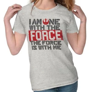 Space Movie Quote I Am One With The Force Womens Top Junior Graphic Tee - Picture 1 of 8