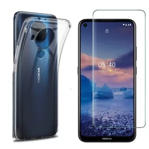 For NOKIA 5.4 CLEAR CASE + TEMPERED GLASS SCREEN PROTECTOR SHOCKPROOF COVER - Picture 1 of 12
