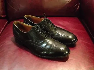 Johnston & Murphy Herren Schwarz Flügelspitze Leder Schuhe Größe 12 C/A Hergestellt in den USA - Bild 1 von 9