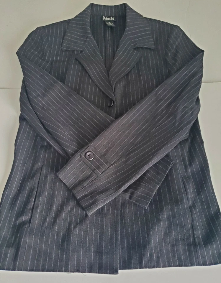 Blazer Mujer Talla 6 Rafaella Gris/Marrón Rayas, Chaqueta de vestir para Mujer 6 Foto 1 de 4