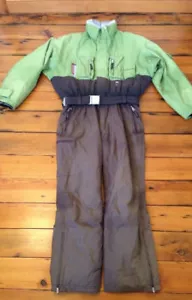 Vintage Bogner Sport Green Brown Polyester Snow Winter Ski Suit Jumpsuit 40 54" - Picture 1 of 10