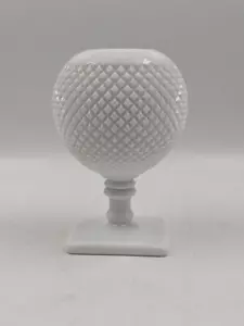 Vintage Westmoreland White Milk Glass English Hobnail Ivy Rose Pedestal Bowl - Picture 1 of 6