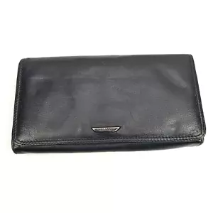 MILLENI WOMENS BLACK LEATHER PURSE CARD WALLET LADIES - PRELOVED - Picture 1 of 6