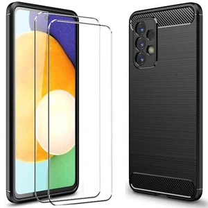 2in1 Film de Verre Affichage Etui Coque pour Samsung Galaxy S21 Carbone Robuste - Photo 1/11