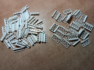 LEGO LOTE A GRANEL DE 90 CERCAS DE CELOSÍA BLANCA 1X4X1 1X4X2 #3633 #3185 - Imagen 1 de 3