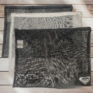 Lot of 3 - LARGE Cosmetic Zipper Mesh Makeup Pouch Storage Bag Travel - Picture 1 of 3