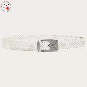 Oakley Golf Skull Belt 16.1 Adjustable PU Leather Original Metal Buckle White EQ - Picture 1 of 5