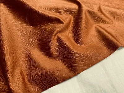 Embossed Velvet Decor Fabric Upholstery Velour Material 59" wide TERRACOTTA - Image 1 of 4