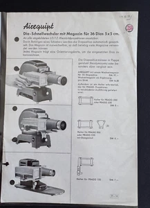 #A0666- Leica Airequipt , Dia-Schnellwechsler mit Magazin für 36 Dias 5x5- 1955 - Bild 1 von 1
