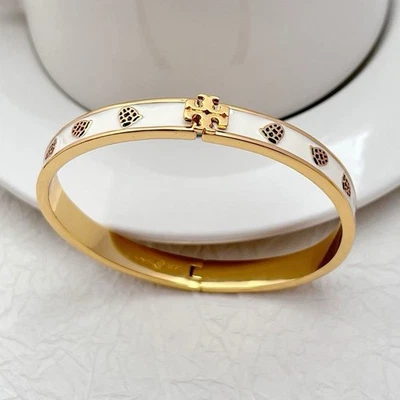 Tory Burch White Click Bracelet In Gold 💛medium Size - Image 1 of 3