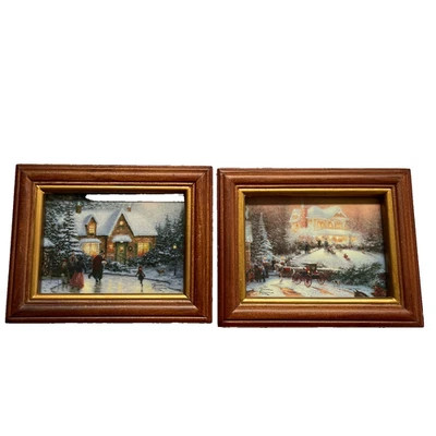 一套 2 托马斯·金凯德框架公主 5 X 4 ~ 滑冰池和维多利亚圣诞节 — 第 1/4 张图片