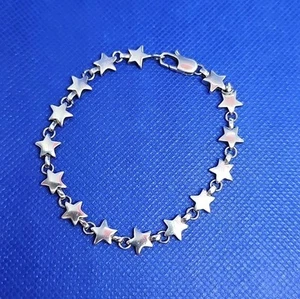 Vintage Tiffany & Co 925 Star Chain Link Bracelet 7.5 Inches Long - Picture 1 of 5