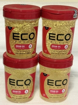 Argan Oil ECO Style Professional Styling Gel, Alcohol Free, 32oz (4 Pack) NEW - Image 1 of 4