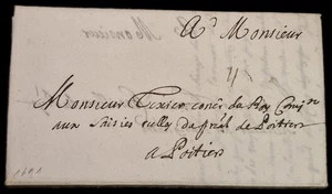 Ancienne Lettre 1691 A Poitiers - Imagen 1 de 2