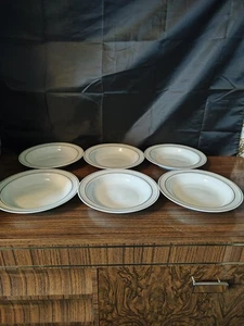 Zeh Scherzecherzer bavaria Rimmed Bowls White With  Double Gold Band Set Of Six  - Picture 1 of 9