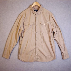 Jack & Jones Men’s XL Beige Pearl Snap Shirt “Sheridan” Long Sleeve Thick Cotton - Picture 1 of 10