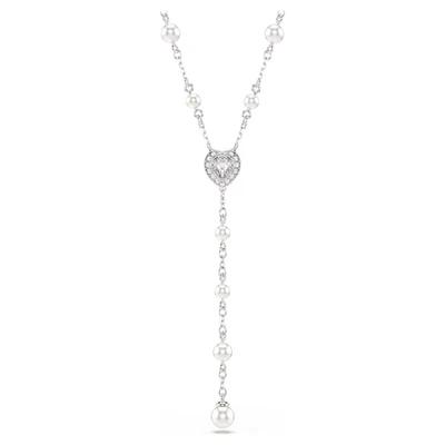 Swarovski Ariana Grande X Necklace Crystal Pearl, Heart Rhodium plated 5720855 - Image 1 of 4