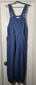 Mono de pierna ancha Natural Life para mujer talla grande azul 100 % algodón - Imagen 1 de 4