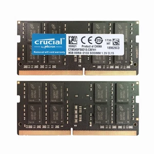 Crucial 8GB 2Rx8 PC4-2133P DDR4 17000Mhz 260Pin SODIMM Laptop Memory Non Ecc" - Picture 1 of 5