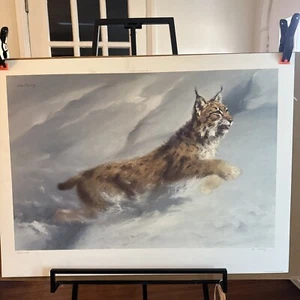Kunstdruck "Luchs" Wildlife von Manfred Schatz S/N LE 481/500 - Bild 1 von 9