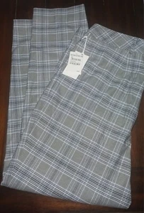 Nordstrom, Women's High-Waist Wide-Leg Pants/Black Teal Check, Size 14 X 28 - Picture 1 of 8