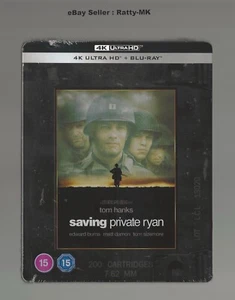 SAVING PRIVATE RYAN - UK EXCLUSIVE 4K UHD + BLU RAY STEELBOOK - NEW & SEALED - Picture 1 of 9