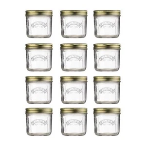 KILNER Canning Jar 7oz Small Preserving Glass Wide Mouth w/ Lid (Set of 12) - Picture 1 of 6