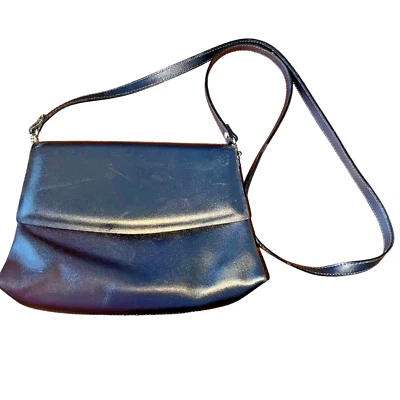 Bolso Bandolera/Hombro Italiano Francesco Biasia Cuero Clásico Oscuro Academia Foto 1 de 4