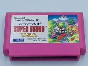Super Mario USA Brothers Nintendo Famicom NES Japan 1992 pink cartridge Bros. - Picture 1 of 2