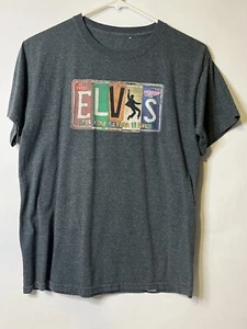 CAMISA ELVIS VINTAGE Pequeña DARK HEATHER Matrícula “The King If Rock N Roll” - Imagen 1 de 5