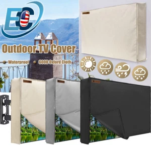 "Cubierta de TV para exteriores 600D impermeable impermeable resistente a la intemperie protector de pantalla de plasma LED 30-65" - Imagen 1 de 15
