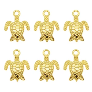 40pcs Gold Tone Alloy 16x12mm Tortoise Turtle Animal Pendant Charms DIY Findings - Picture 1 of 6