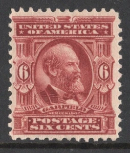 1903 US SC 305, Garfield, Regular Issue - 6c Claret MH Regum VF - Picture 1 of 3