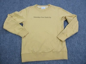 Saturdays New York City Sweater Mens Medium Yellow Cotton Sweatshirt Pullover - Picture 1 of 17
