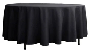 Polyester 6 Pack Round Tablecloth,120 Inch,stain Resistant Table Cloth - Black - Picture 1 of 6