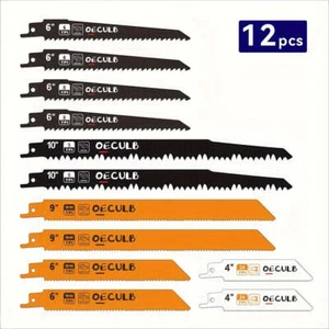 12-Piece Premium Reciprocating Saw Blade Set - Durable Metal & Wood Cutting, Mul - Picture 1 of 6