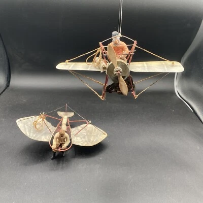 Airplane Bi-Plane Retro Decor Vintage Style Rustic Tin Metal Toy Plane - Image 1 of 4