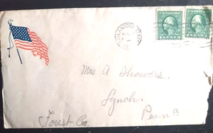 WW1 COLOR PATRIOIC FLAG 8-27 1917 SAN ANTONIO TEXAS COVER TO LYNCH PENNSYLVANIA - Picture 1 of 1