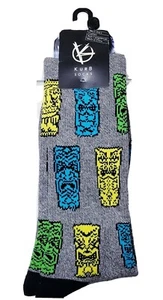 KurB Men's Socks Size 9-12 Gray with Multi-color Accent Crew Socks New - Picture 1 of 4