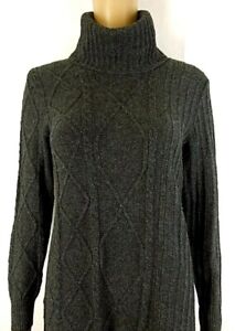 Soft Surroundings Sweater Womens Petite XS Gray Asymmetric Turtleneck Tunic NWT