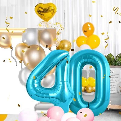 Zahlen luftballon 40 jahre | Blau Folienballon-40"40 Geburtstagsdeko -40 Ball... - Imagem 1 de 4