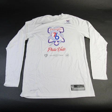 Philadelphia 76ers Nike NBA Authentics Dri-Fit Long Sleeve Shirt Men's Used Cover