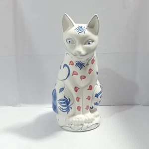 Vintage Made in Japan Nancy Lopez Cat Statue  10 inch Kitty Cat Pottery - Picture 1 of 10
