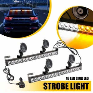 LED Rooftop Emergency Strobe Light Bar Warning Light Traffic Advisor Amber White - Picture 1 of 13