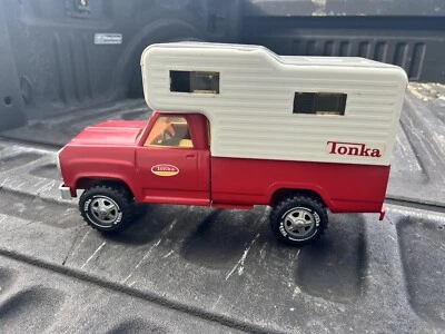 Camioneta cámper Tonka Dodge 1974 vintage, vehículo de juguete de acero prensado, rojo -b Foto 1 de 4