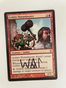 MTG ARTIST PROOF COMMANDER 2013 GOBLIN SHARPSHOOTER SIGNED WAYNE REYNOLDS RARE - Picture 1 of 6