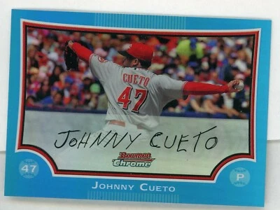 Johnny Cueto 2009 Bowman Chrome Blue Refractor Serial #d 127/150 Reds - Image 1 of 2