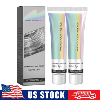 1/2 X светло-серый Серебряный перманентный краска для волос цвет крем унисекс сделай сам краска для волос крем - Изображение 1 из 4