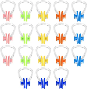 18Pcs Silicone Swim Nose Clips for Kids & Adults - Waterproof Multi-Color Set - Picture 1 of 12