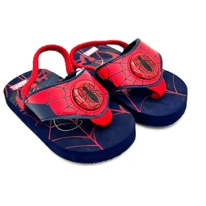 Marvel Spider-Man Kids Flip Flops Sandals With Lights S 5-6 Web Design Shoes - Picture 1 of 9